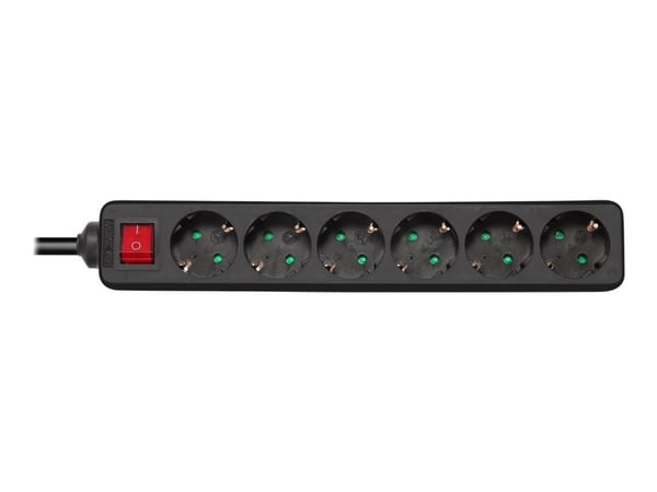 Deltaco GT-0660, 1,5 m, Sisätila, Musta, Universaali, 6 AC-pistorasia(a), 250 V