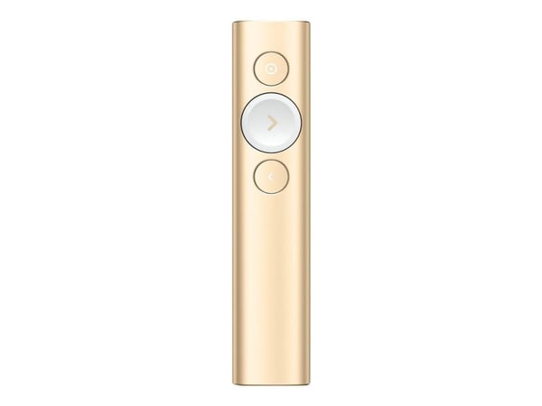 Logitech Spotlight - Presentasjonsfjernstyring - 3 knapper - gull
