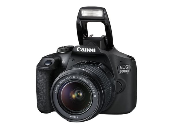 Canon EOS 2000D - Digitalkamera - SLR - 24.1 MP - APS-C - 1080 p / 30 fps - 3optisk x-zoom EF-S 18-55 mm III-linse - Wi-Fi, NFC