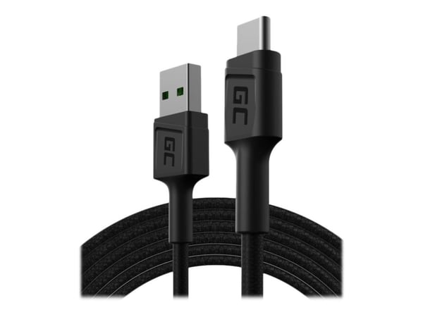 Green Cell PowerStream - USB-kabel - USB-C (hann) til USB (hann) - 2.4 A - 1.2 m - svart