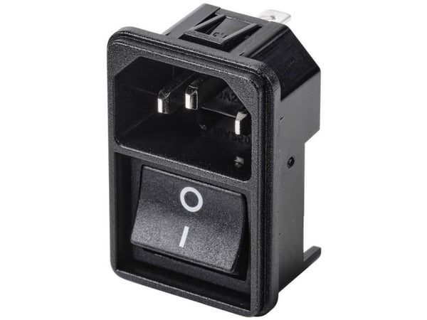 TRU COMPONENTS TC-10088380 IEC-pistoke Pistorasia, uppoasennettava pystysuora Navat yhteensä: 3 10 A Musta 1 kpl 1 kpl