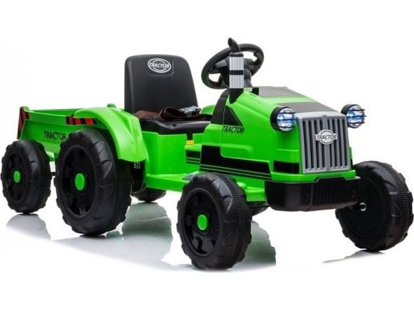 Lean Cars elektrisk barntraktor med släp CH9959 grön