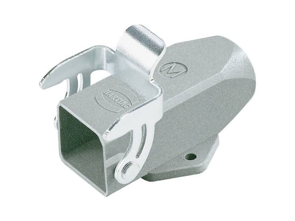 HARTING HAN A -liitäntäpistorasia, tyyppi 3A,M20-läpivienti, metallia, pinta-asennus, lukitusklipsi