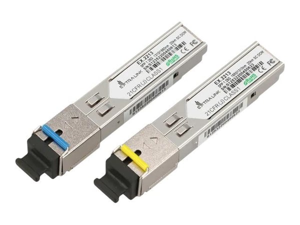 Extralink - SFP (mini-GBIC) transceivermodul - 1GbE, SONET - WDM - SC-enkeltmodus - opp til 20 km - OC-24 LR-1 - 1310 nm / 1550 nm (en pakke 2)