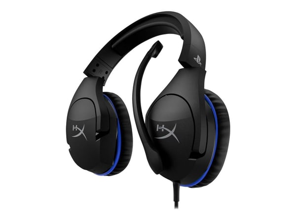 HyperX Cloud Stinger - Gaming - hodesett - full størrelse - kablet - 3,5 mm jakk - svart, blå - for Sony PlayStation 4, Sony PlayStation 5