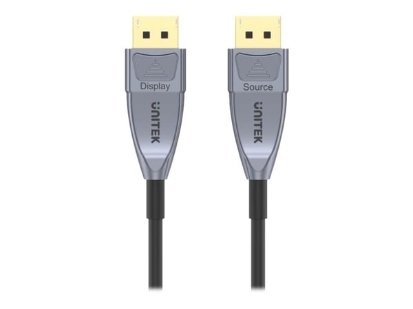 Unitek Ultrapro C1618GY - DisplayPort-kabel - DisplayPort (hann) låst til DisplayPort (hann) låst - DisplayPort 1.4 - 20 m - Active Optical Cable (...