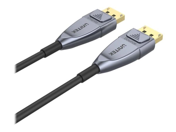 Unitek Ultrapro C1618GY - DisplayPort-kabel - DisplayPort (hann) låst til DisplayPort (hann) låst - DisplayPort 1.4 - 20 m - Active Optical Cable (...