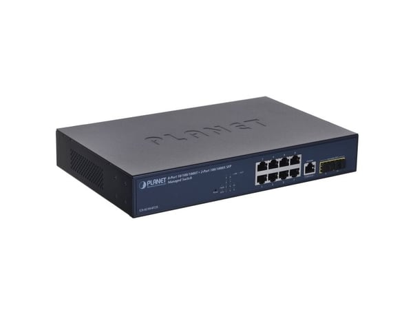 PLANET 10/100/1000T + 2-Port, Håndtert, L2/L4, Gigabit Ethernet (10/100/1000), Full tosidig, Rack-montering, 1U