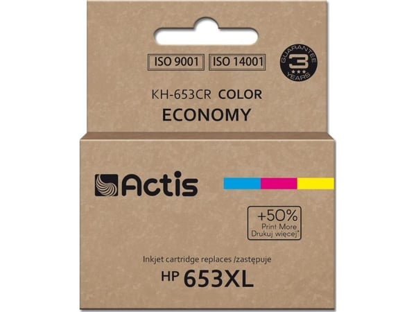 Actis KH-653CR, Kompatibel, Cyan, Fiolblå, Gult, HP, HP DeskJet Plus Ink Advantage: 6000, 6075, 6475., 300 sider, Høyt (XL) utbytte