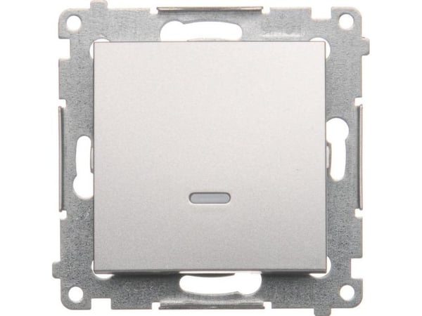 Kontakt-Simon Simon 54 enkelbrytare med belysning 16AX 250V matt silver (DW1AL.01/43)