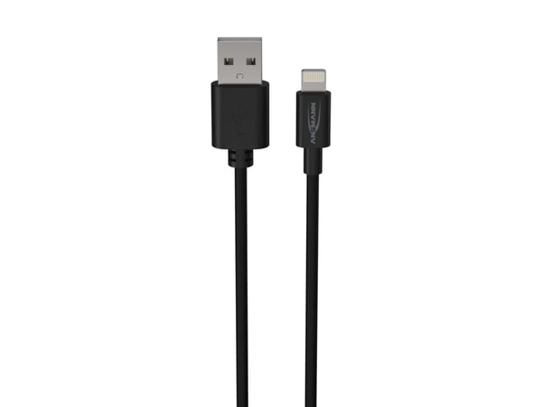 Ansmann 1700-0131, 1 m, Lightning, USB A, Hanstik, Hanstik, Sort