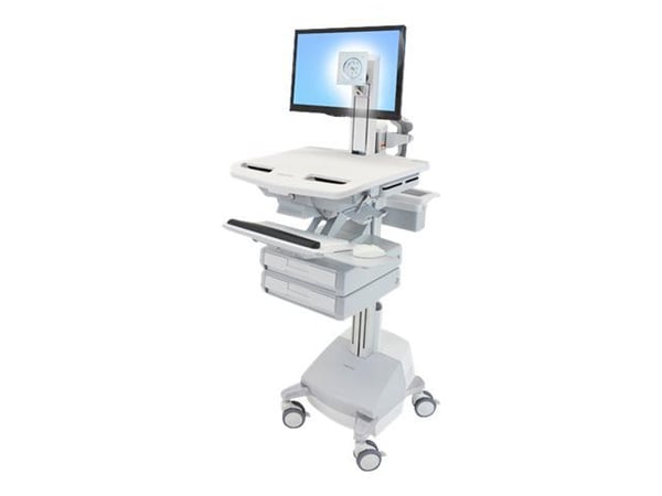 Ergotron StyleView - Vagn - för LCD-skärm/PC-utrustning - medicinsk - aluminium, zinkpläterat stål, kvalitetsplast - grå, vit, polerat aluminium - ...
