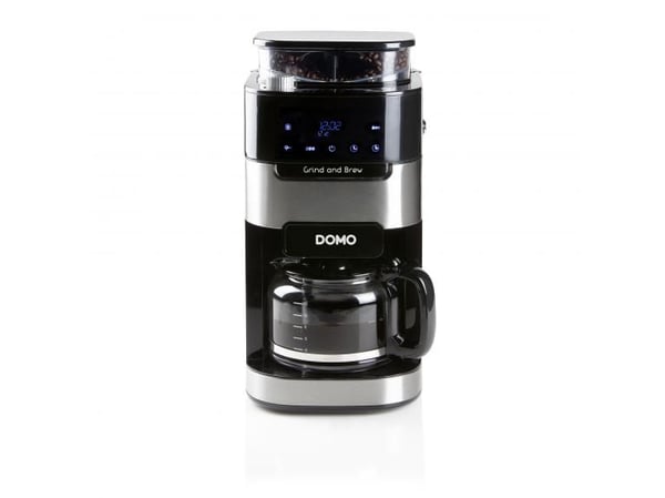 Domo DO721K, Kaffebrygger (drypp), Kaffe bønner, Malt kaffe, Innebygd kaffekvern, Sort, Rustfritt stål