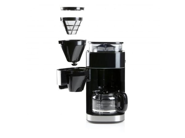 Domo DO721K, Kaffebrygger (drypp), Kaffe bønner, Malt kaffe, Innebygd kaffekvern, Sort, Rustfritt stål