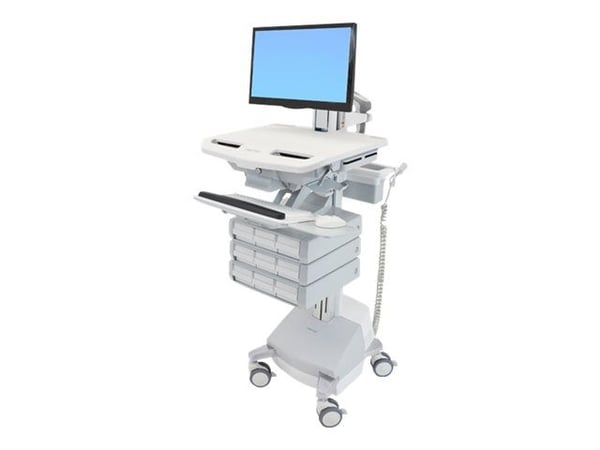 Ergotron StyleView - Vogn - åpen arkitektur - for LCD-skjerm / PC-utstyr - medisinsk - plastikk, aluminium, forsinket stål - grå, hvit, polert alum...