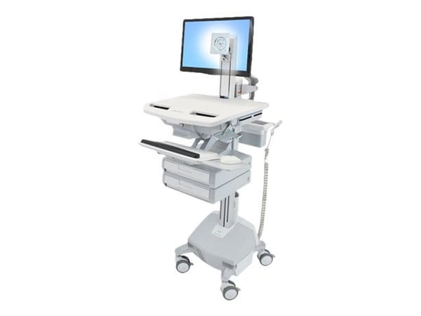 Ergotron StyleView - Vagn - för LCD-skärm/PC-utrustning - medicinsk - aluminium, zinkpläterat stål, kvalitetsplast - grå, vit, polerat aluminium - ...