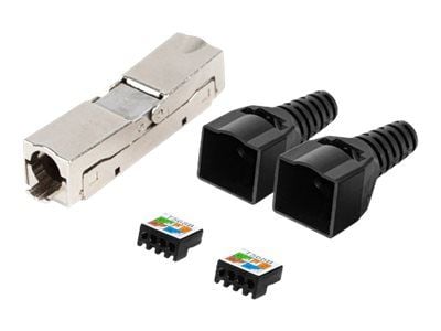 Lanberg - Kopplingsdon för nätverk - RJ-45 (hona) till RJ-45 (hona) - F/UTP (folieöverdraget oskärmat tvinnat par) - CAT 6 - svart, silver
