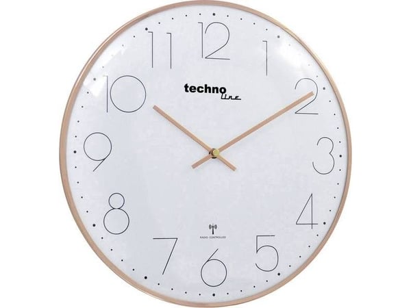 Technoline WT 8235, Vegg, Radiostyrt klokke, Rund, Kromfarget, Analog, 25 mm