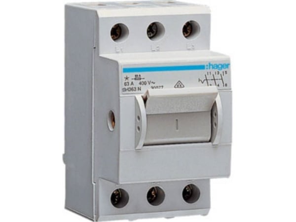 Hager SH363N, 3P, Harmaa, 400 V, 50 - 60 Hz, 43,8 mm, 77 mm