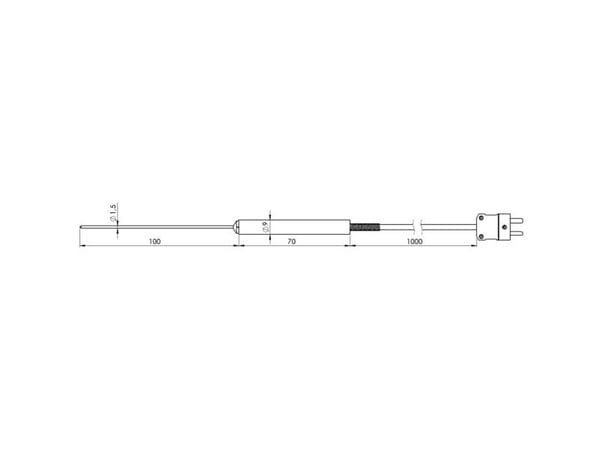 Greisinger GES20-K-1-L01 matføler -65 til +550 °C, følertype K (480637)