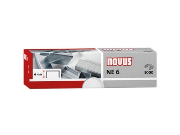 Novus NE 6, Pakke med stifter, 6 mm, Festing, 5000 stifter, Stål, Rustfritt stål