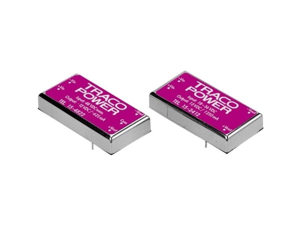 TracoPower TEL 15-2412 DC/DC-muunnin, piirilevy 24 V/DC 12 V/DC 1,25 A 15 W Lähtöjen määrä: 1 x