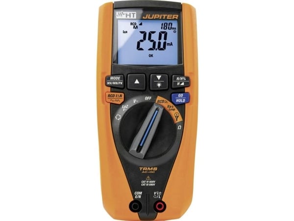 HT Instruments JUPITER hånd-multimeter, RCD-test kalibrert (ISO) digital CAT IV 600 V, CAT III 690 V (Counts): 6000 (1010680)