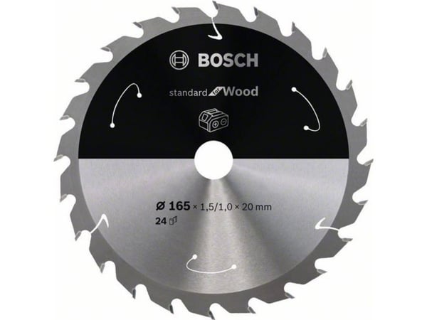 Bosch RUNDSAVKLINGE ACCU STD TRÆ 165X20MM 24T 24T
