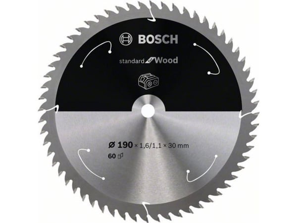 Bosch RUNDSAVKLINGE ACCU STD TRÆ 190X30MM 60T 60T