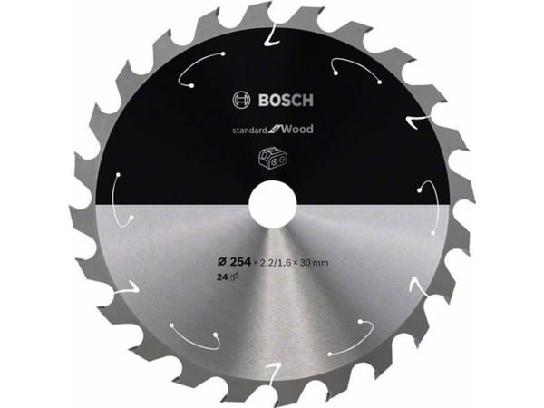 Bosch RUNDSAVKLINGE ACCU STD TRÆ 254X30MM 24T 24T