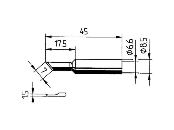Ersa 0832AD loddespiss vinklet ERSADUR spissstørrelse 1,50 mm 1 stk