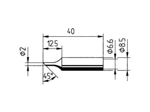 Ersa 0832FDLF Juotoskärki kulmikas Kärkikoko 2 mm Sisältö 1 kpl