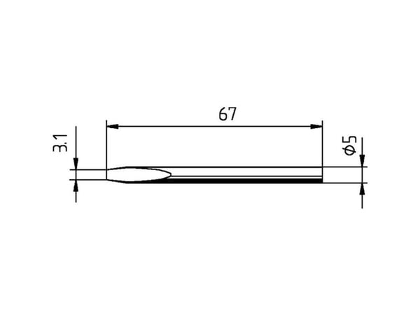 Ersa 0032KD loddespiss meiselform, rett spissstørrelse 3,10 mm, innhold 1 stk