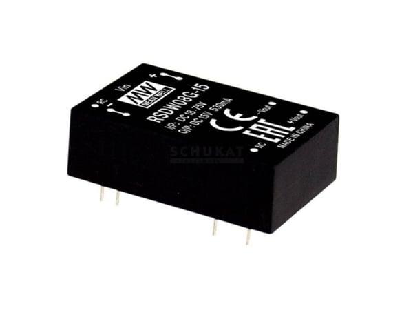 MEAN WELL RSDW08G-05, 18 - 75 V, 8 W, 5 V, RoHS, 600 stk