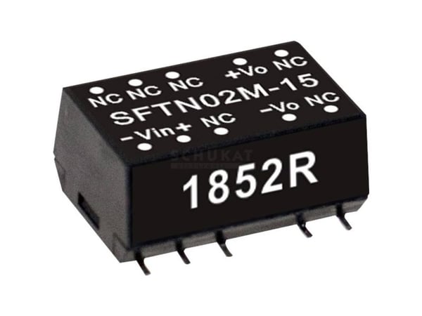 MEAN WELL SFTN02N-05, 21.6 - 26.4 V, 2 W, 5 V, 0,4 A, RoHS, 15,2 mm