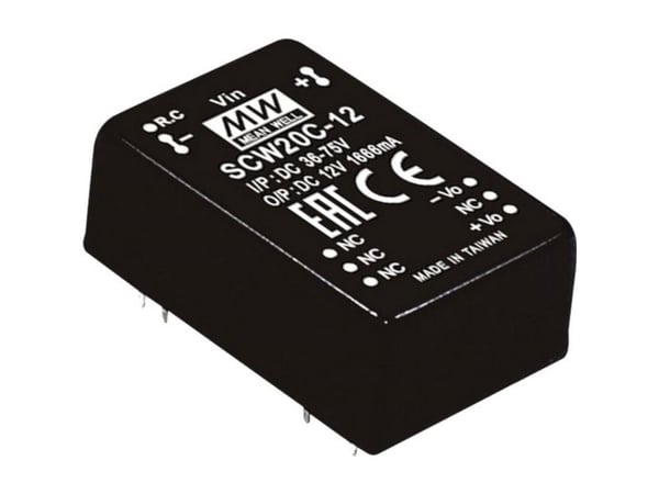 MEAN WELL SCW20A-12, 20 W, 12 V, RoHS, 750 kpl, 750 stk