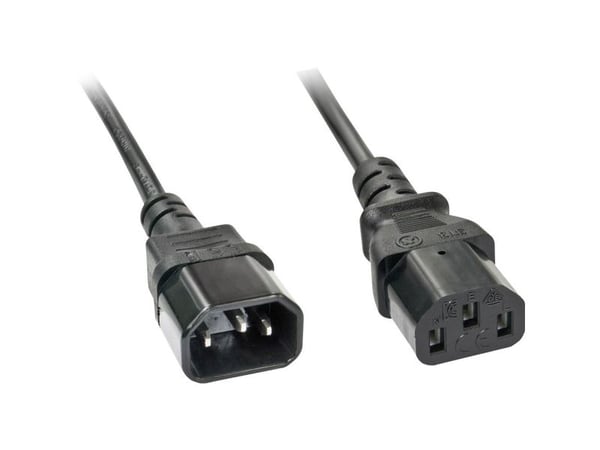 Lindy - Virtajohto - teho IEC 60320 C13 - IEC 60320 C14 - 5 m - musta