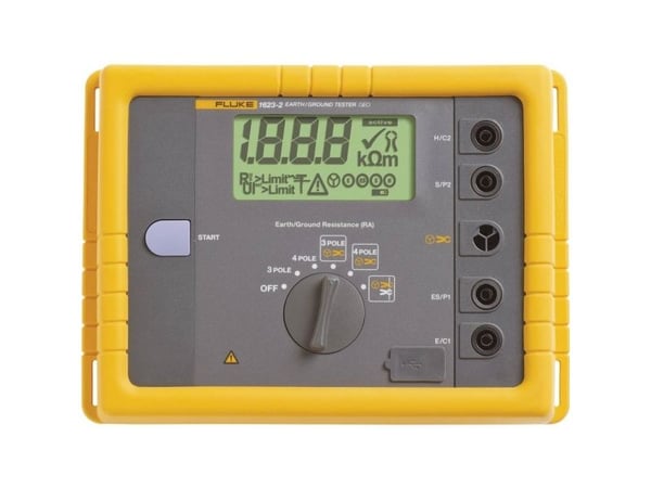 Fluke 1623-2, Svart, Gul, 48 V, Knappar, Rotations-, 6 s, LCD, 1999 siffror