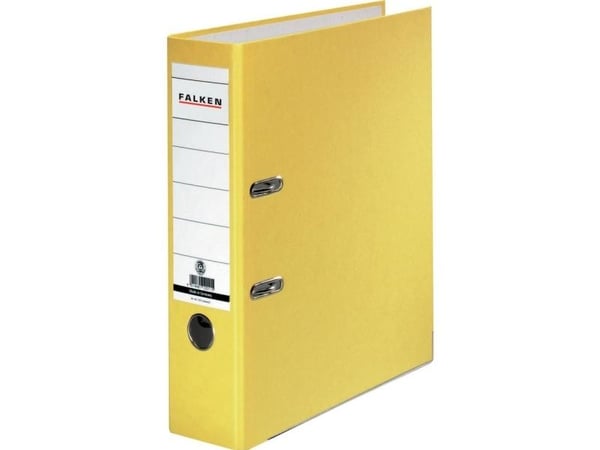 Falken Mappe Recycolor A4 ryggbredde 80 mm gul 2 bøyler 11285772