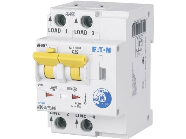 Eaton ljusbågsfel-/bågdetektor 2P B 25A 0,03A typ A AFDD-25/2/B/003-A 187225