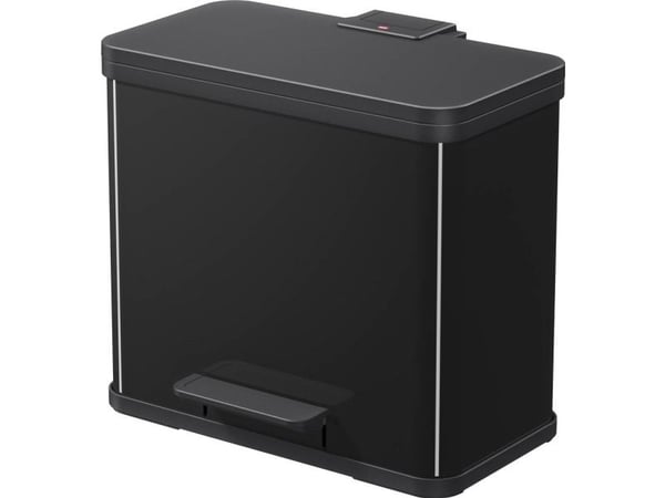 Hailo trappeavfallsbeholder Öko duo plus L 17+9 L svart i stålplate og plast soft-close-mekanisme (0630-260) 1 stk