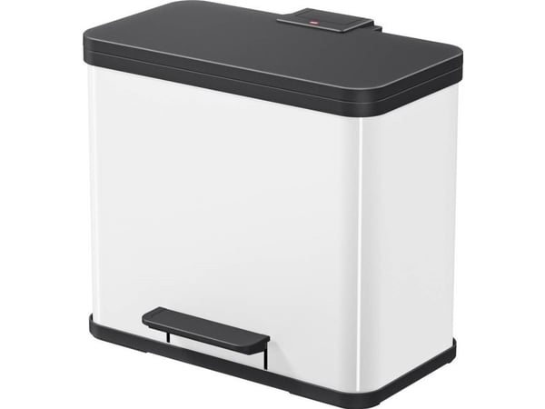 Hailo ÖKO DUO PLUS L, 26 l, Rektangulär, Rostfritt stål, Svart, Vit, Plast, Pedal