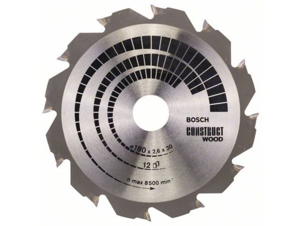 Bosch RUNDSAVKLINGE CONSTRUCT 180X2,6X30MM 12T 12T