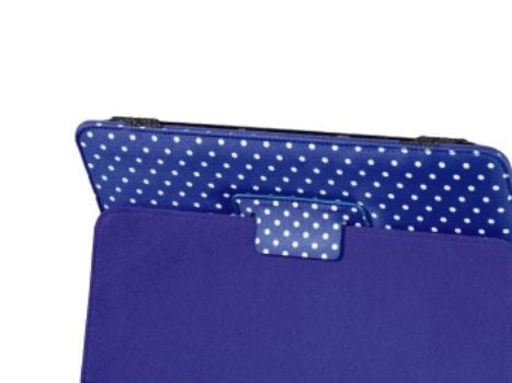 Hama "Polka Dot" - Vikbart fodral för surfplatta - polyester - blå - 8"