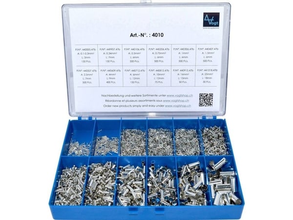 Vogt Verbindungstechnik 4010 Kabelsko-sortiment 0,10 mm² 25 mm² Sølv 3405 stk