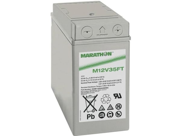 GNB Marathon EXIM12V35FT blybatteri 12 V 35 Ah blyfleece (B x H x D) 107 x 189 x 280 mm M6 skrue tilkobling vedlikeholdsfritt