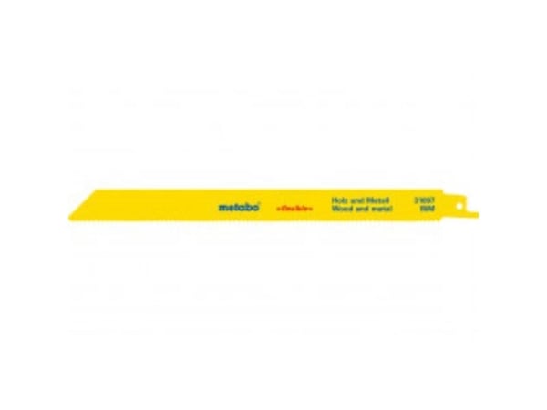 Metabo 628247000, Sabelsagblad, Plast, Blad metall, Tre, Tre med spiker, Bimetall, Blå, Gult, 1,8 mm, 2,6 mm