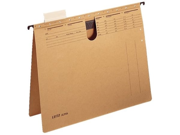 Leitz ALPHA - Hängpärm - för A4 (210 x 297 mm) - tabbad - naturbrun