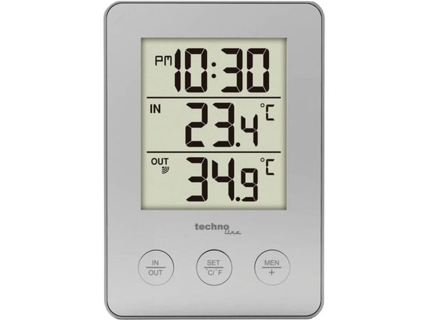 Technoline WS 9175, Sølv, Inne Termometer, Utendørs Barometer, Termometer, F, °C, 30 m, 433 MHz