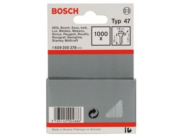 Bosch HÆFTESØM TYPE 47 1,8X1,27X23MM 1000 STK